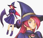  artist_request boots gouketsuji_ichizoku groove_on_fight hat jewelry musical_note official_art otogiri_remi purple_eyes red_hair witch witch_hat 