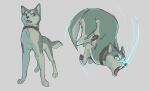  2020 absurd_res action_pose akita akita_inu ambiguous_gender blue_eyes brown_collar brown_eyes canid canine canis collar countershading domestic_dog fangs feet feral fur gin_(ginga) ginga_(series) glowing glowing_eyes grey_background grey_body grey_fur hi_res jumping male_(lore) mammal meow286 multiple_images open_mouth pawpads paws pose quadruped scar simple_background solo spitz standing tail teeth white_body white_countershading 