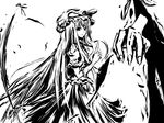  bad_id bad_pixiv_id bow gap gloves greyscale hat monochrome ribbon solo tokiame touhou wallpaper yakumo_yukari 