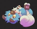  curled_tail female feral fluffy fluffy_tail generation_7_pokemon genitals lying nintendo on_back paws pokemon pokemon_(species) pussy rockruff solo tagme tail tongue tongue_out 