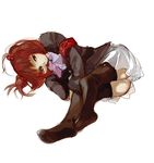  armband bad_id bad_pixiv_id black_eyes feet frills gm hair_bobbles hair_ornament jacket legs red_hair ribbon short_hair sketch solo thighhighs two_side_up umineko_no_naku_koro_ni ushiromiya_ange zettai_ryouiki 