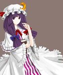  crescent fullerene hair_ribbon hat long_hair patchouli_knowledge purple_eyes purple_hair ribbon solo touhou 