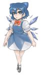  blue_eyes blue_hair bow cirno hair_bow kuontendou short_hair solo touhou wings 