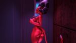  3d_(artwork) absurd_res anthro barbie_(helluva_boss) bathing big_breasts big_butt breasts butt claws demon detailed_background digital_media_(artwork) eyes_closed female helluva_boss hi_res horn imp nude open_mouth open_smile red_body shower showering smile solo sonicthebitch tail thick_thighs water 