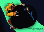  anthro beast_man_(mega_man) belly belly_grab big_belly bloated capcom claws comfortable computer_chip duo finger_claws hands_behind_head hands_on_belly humanoid k9manx90_(artist) lying lying_on_ground machine male mega_man_(character) mega_man_(series) mega_man_battle_network obese obese_anthro obese_male on_front overweight overweight_anthro overweight_male resting_pose robot robot_anthro robot_humanoid robot_master stuffing toe_claws uncomfortable 