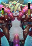  air_bubble alternate_costume blonde_hair blue_eyes blush breasts bubble ciel_(mega_man) commission gummyrise health_bar high_ponytail highres in-franchise_crossover launch_octopus_(mega_man) long_hair mega_man_(series) mega_man_x_(series) mega_man_zero_(series) navel nude open_mouth outstretched_arms red_helmet restrained sex sex_from_behind skeb_commission small_breasts spread_arms spread_legs tentacle_sex tentacles torn_clothes underwater vaginal 