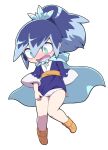  1girl aqua_eyes blue_hair blush cosplay embarrassed fubukihime high_ponytail japanese_clothes kimono long_hair multicolored_hair nollety open_mouth panties purple_hair simple_background solo traditional_youkai two-tone_hair undersized_clothes underwear white_background white_panties youkai_(youkai_watch) youkai_watch yuki_onna yukionna_(youkai_watch) yukionna_(youkai_watch)_(cosplay) 