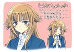  blonde_hair blush hitomi_(minami-ke) long_hair minami-ke school_uniform translated yuubararin 