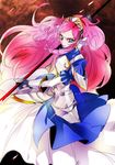  armor armored_dress blue_eyes dokidoki!_precure dress long_hair marie_ange pink_hair polearm precure serious solo tima weapon 