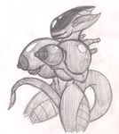  alien_(franchise) big_breasts black_and_white breast_squish breasts dragon-heart female grope huge_breasts hyper hyper_breasts monochrome nipples sketch solo squish xeno xenomorph 