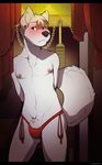  blush canine chest_tuft clothed clothing cute fur knot knot_in_sheath male mammal nipples panties piercing redrusker sheath skimpy solo tuft twincash twink underwear wolf 