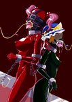  2girls bdsm blindfold bodysuit bondage bound chains collar cuffs gag hand_cuffs handcuffs latex latex_suit multiple_girls onozuka_komachi pipelining pixiv_thumbnail resized ring_gag saliva shiki_eiki slave spider_gag tamakko tongue touhou wooden_horse 