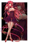  beat_angel_escalayer breasts breasts_outside clitoris_piercing elbow_gloves escalayer gloves highres inoino kouenji_sayuka large_breasts long_hair looking_at_viewer navel nipple_piercing nipples piercing purple_eyes red_hair solo zoom_layer 