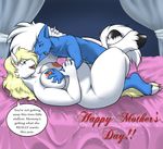  bed blonde_hair blue_fur breasts child chubby ear_piercing english_text equine hair incest invalid_tag kneeling lying milf mother mother&#039;s_day nude on_back parent piercing sex son strider_orion text 