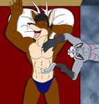  bigger_version_at_the_source canine cervine comic deer fur invalid_color male mammal muscles paws plain_background solo unknown_artist willylliw 