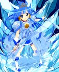  aoki_reika bike_shorts blue blue_dress blue_eyes blue_hair blue_skirt boots crystal_sword cure_beauty dress hair_tubes head_wings ice knee_boots long_hair magical_girl precure princess_form_(smile_precure!) skirt smile smile_precure! solo sword tiara wara_(warapro) weapon 