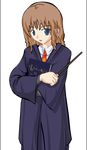  1girl animated animated_png blue_eyes blush book brown_hair coat covering crossed_arms female frown harry_potter hermione_granger long_hair looking_at_viewer navel necktie nipples nude panties pussy simple_background solo sparkle standing striped striped_panties thigh_gap thighs uncensored underwear undressing wand white_background wink 