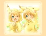  kagamine_len kagamine_rin parody pikachu sweet vocaloid 