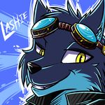  canine cyan eyewear goggles invalid_color katsuke mammal solo steampunk wolf 