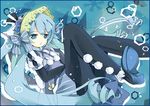  aqua_eyes aqua_hair bondson bow dress hair_bow hatsune_miku long_hair pantyhose solo very_long_hair vocaloid 