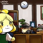  animal_crossing anthro canine dog female isabelle_(animal_crossing) mammal nintendo shizue_(animal_crossing) unknown_artist video_games 