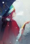  absurdres cp_.ieng hat highres long_hair magi_the_labyrinth_of_magic male_focus parasol pink_eyes pink_hair ren_kouha snowing solo umbrella 