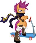 anthrofied boots equine female friendship_is_magic fur hair horse kas92 looking_at_viewer mammal my_little_pony orange_fur pegasus pony purple_eyes purple_hair scarf scootaloo_(mlp) scooter solo spiky_hair violet_hair wings 