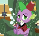  friendship_is_magic green_eyes kas92 looking_at_viewer male my_little_pony pipe scalie solo spike_(mlp) 