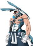  1boy bodysuit bucket bunny_suit bunnysuit chains faceless faceless_male gloves kyoukaisenjou_no_horizon male male_focus persona-kun solo 