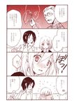  2girls blush book christa_renz comic freckles monochrome multiple_girls musukichi shingeki_no_kyojin short_hair translated ymir_(shingeki_no_kyojin) 