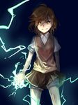  bad_id bad_pixiv_id biribiri brown_eyes brown_hair electricity highres misaka_mikoto pietani397 school_uniform skirt smirk solo sweater_vest to_aru_kagaku_no_railgun to_aru_majutsu_no_index 