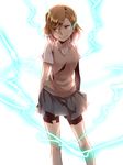  bad_id bad_pixiv_id biribiri brown_eyes brown_hair electricity hair_ornament hairclip highres misaka_mikoto pietani397 school_uniform skirt solo sweater_vest to_aru_kagaku_no_railgun to_aru_majutsu_no_index 