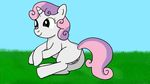  equine female feral friendship_is_magic fur hair horn jbond lying mammal my_little_pony on_side outside pussy solo sweetie_belle_(mlp) two_tone_hair unicorn white_fur young 