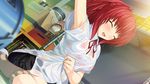  bra onigirikun pastel_chime pastel_chime_bind_seeker red_hair see_through seifuku shishioka_mari underwear wet 