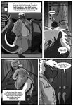  4_toes anthro biceps black_and_white car cat cat_and_rat_games chubby clothing comic dialog english_text feline fur greyscale gtskunkrat gtskunkrat_(character) hybrid male monochrome skunk_rat solo text whiskers 