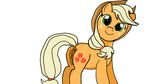  applejack_(mlp) blonde_hair breasts clothing cowboy_hat cutie_mark equine female feral freckles friendship_is_magic fur green_eyes hair hat horse jbond looking_at_viewer mammal my_little_pony orange_fur plain_background pony pose pussy smile solo standing teats white_background 