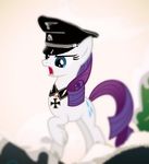  army cutie_mark equine female feral friendship_is_magic fur hat horn horse mammal military my_little_pony nazi passiveusererwinwoz pony rarity_(mlp) solo ss unicorn uniform white_fur 