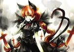  animal_ears cat_ears cross dress kaenbyou_rin long_hair orange_eyes pale_skin red_hair solo touhou tsurukame 