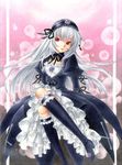  bad_id bad_pixiv_id boots doll_joints dress frills hairband knee_boots long_hair red_eyes rozen_maiden silver_hair solo suigintou traditional_media trimcolor wings 