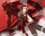  adachi_tooru bad_id bad_pixiv_id gun handgun kishiwada_robin magatsu_izanagi male_focus necktie persona persona_4 spoilers weapon 