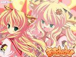  animal_ears blond_hair blonde_hair blush cute green_eyes kiss_me_me! smile tiger_ears torase_mimimi yuuki_hagure 