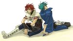  aqua_hair asou_naruto brothers fernando_albark folka_albark male_focus multiple_boys red_hair siblings super_robot_wars super_robot_wars_compact_3 super_robot_wars_original_generation super_robot_wars_original_generation_gaiden 