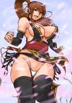  1girl breasts dead_or_alive kasumi kasumi_(doa) large_breasts nipples no_bra papepox2 ponytail solo tecmo 