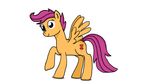  cub equine female feral friendship_is_magic hair jbond mammal my_little_pony pegasus plain_background purple_hair scootaloo_(mlp) solo white_background wings young 
