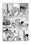  akiyama_yukari blush caterpillar_tracks comic food girls_und_panzer greyscale ground_vehicle hairband highres isuzu_hana kabaya_kousuke long_hair military military_vehicle monochrome motor_vehicle multiple_girls nattou nishizumi_miho ooarai_school_uniform ponytail reizei_mako school_uniform short_hair takebe_saori tank tears translation_request type_89_i-gou 