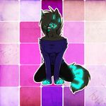  clothed clothing cosmicbrambleclaw did drew female glowing her i invalid_background kayla kneeling looking_at_viewer mia of photo solo the 