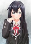  bad_id bad_pixiv_id black_eyes black_hair blush long_hair reitsuki_kazuma ribbon solo yahari_ore_no_seishun_lovecome_wa_machigatteiru. yukinoshita_yukino 