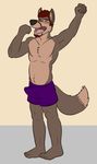  biceps boxer_briefs boxers bulge canine erection eyes_closed flexing fur male mammal mapdark morning_wood muscles open_mouth pecs penis pose solo standing tenting toned topless underwear wolf yawn 