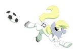  2013 alpha_channel ball blonde_hair clothing derpy_hooves_(mlp) equestria-prevails equine female feral friendship_is_magic hair happy horse mammal my_little_pony pony smile soccer soccer_ball uniform yellow_eyes 