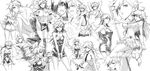  absurdres armpits arms_behind_head ass bikini grayscale greyscale gun handgun highres long_hair middle_finger monochrome nude panties panty_&amp;_stocking_with_garterbelt panty_(psg) panty_pull s_tanly swimsuit tongue underwear weapon 
